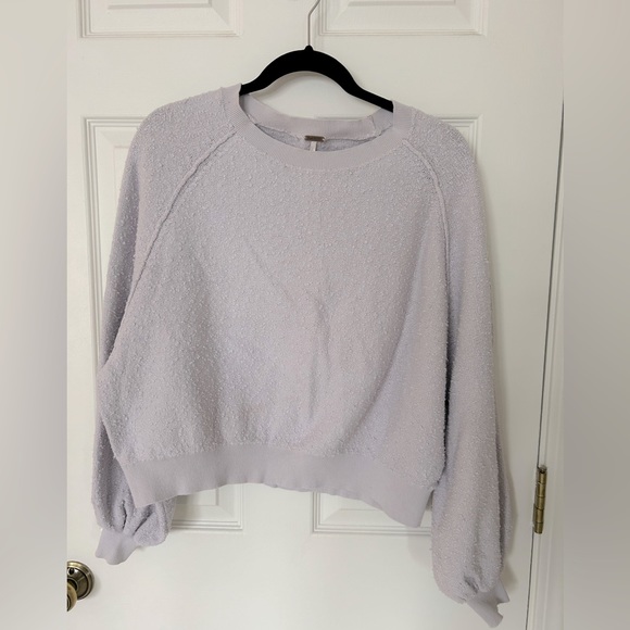 EUC Free People Found My Friend Boucle Lilac Pullover sweater xs - Picture 3 of 7